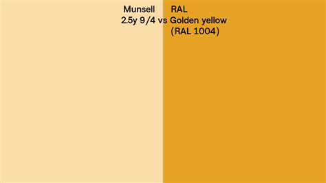 Munsell Y Vs Ral Golden Yellow Ral Side By Side Comparison