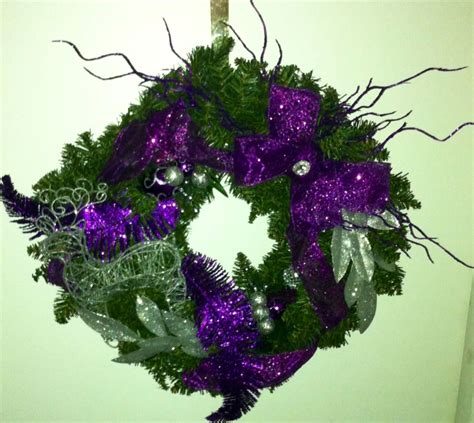 Homemade Purple Christmas Wreath Purple Christmas Wreath Purple