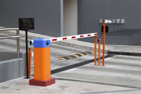 Parking Exit And Entrance At Automatic Gate Stock Photo Image Of