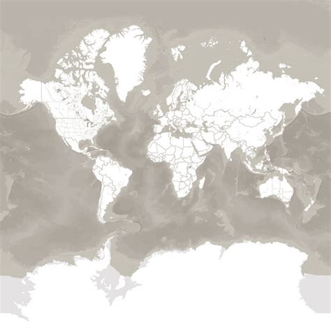 Orien World Map No Labels Trendy Plakat Photowall