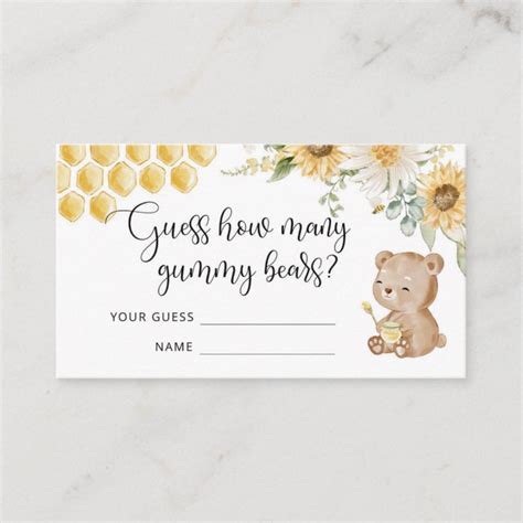 How Many Gummy Bears Baby Shower Game Enclosure Card Zazzle
