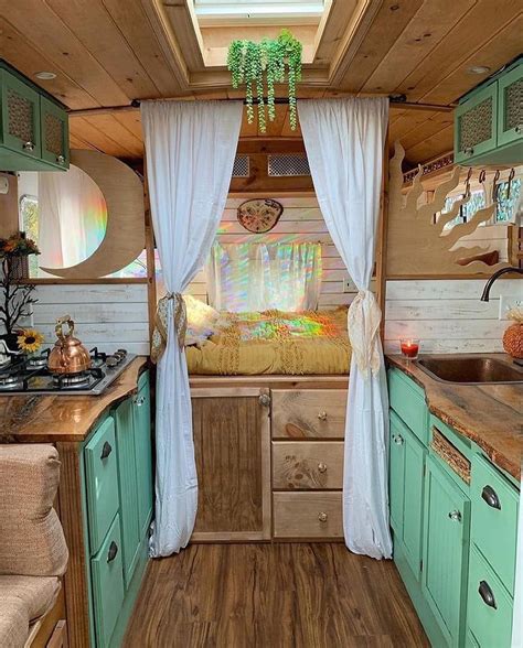 Bus Living Camper Living Tiny House Living Living In Van Tiny House Cabin Vintage Camper