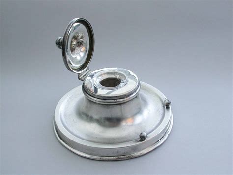 George V Silver Capstan Inkwell By William Aiken Birmingham Steppes