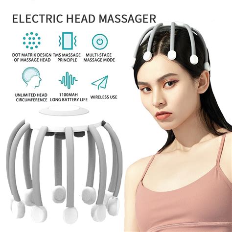 Electric Vibration Head Massager Relax Scalp Massage Relieve Fatigue Headache Insomnia Brain