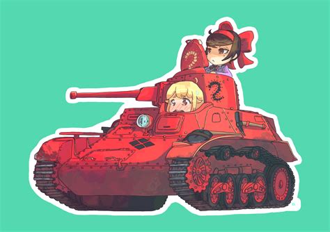 Tsuruki Shizuka And Matsukaze Rin Girls Und Panzer And 1 More Drawn
