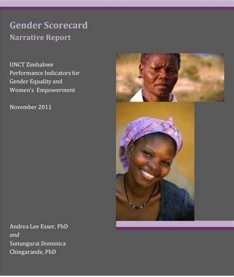 Unsdg Unct Zimbabwe Performance Indicators For Gender Equality And Womens Empowerment