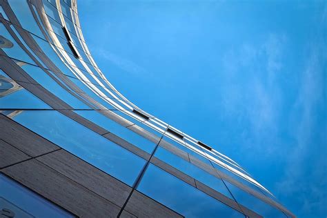 Hd Wallpaper Low Angle Photography Of Curtain Building Under Blue Sky