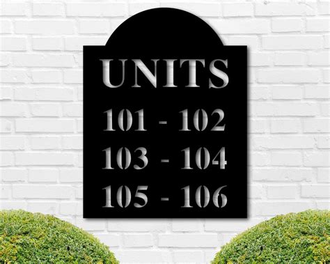 Apartment Unit Sign Apartment Building Metal Sign Townhouse Etsy