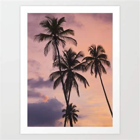 Palm Trees At Sunset Art Print By Klgphoto Society6