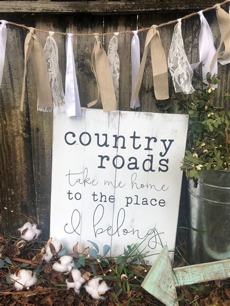 Country Roads 11x14 Wood Farmhouse Sign Wood Sign Etsy 日本