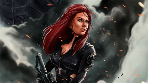 Black Widow Marvel Illustration 4k Wallpaperhd Superheroes Wallpapers