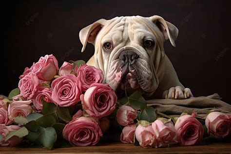 Peek A Woof Bulldog S Tender Valentine Moment Background Bulldog