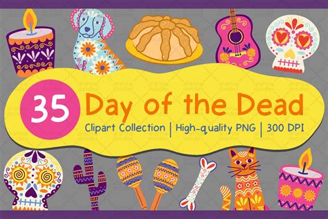 Day Of The Dead Clipart Set Graphic By Draftsndoodles · Creative Fabrica