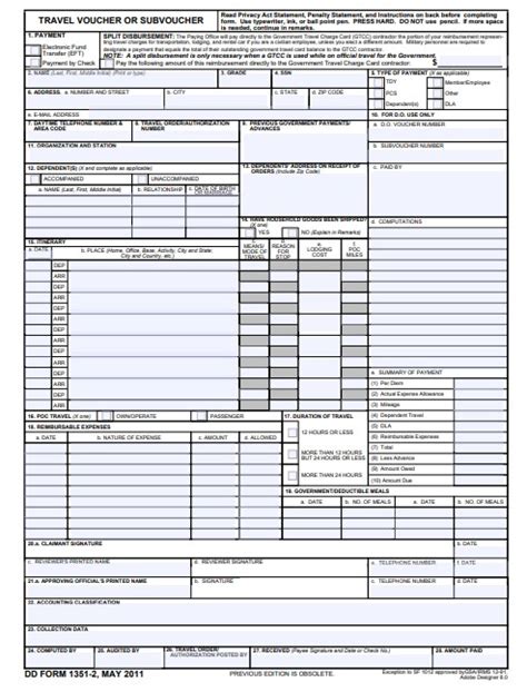 Fillable Da Form 1351 2 Printable Forms Free Online