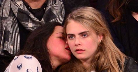 Michelle Rodriguez And Cara Delevingne Share A Sloppy Kiss At Nba Game