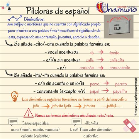 Sufijos Diminutivos Spanish Courses Unamuno