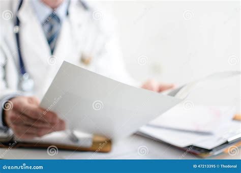 Doctor Reading Medical Notes Stock Image Image Of Healthcare