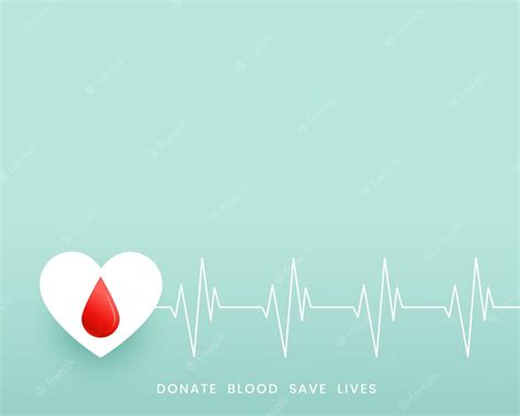 Gota De Sangue No Coração Com Linhas De Batimentos Cardíacos Vetor Grátis