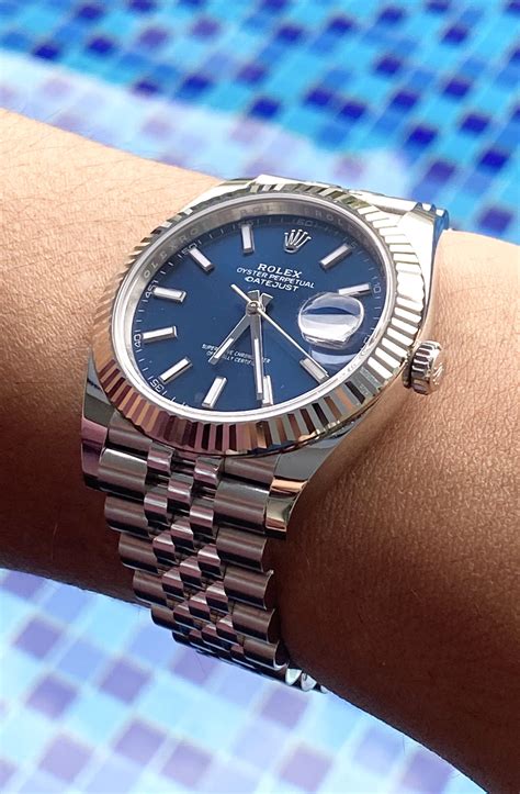 Rolex My Beautiful 41mm Blue Datejust With Fluted Bezel And Jubilee