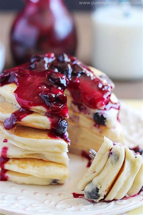 Blueberry Sour Cream Pancakes With Fresh Homemade Syrup Guest Post