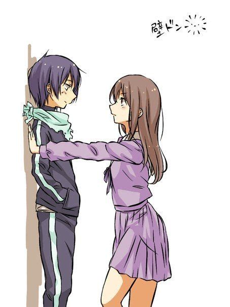 Hiyori Pinned Yato Against The Wall From Noragami The Anime Pin To The