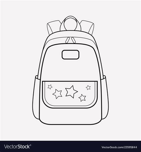 School Bag Icon Line Element Royalty Free Vector Image