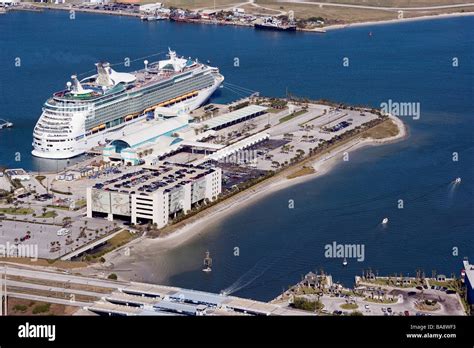 Cruise Ships In Harbor At Port Canaveral Cocoa Beach Florida Stock