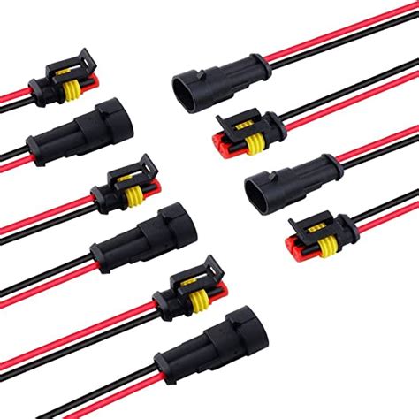 Muyi 5 Kits 2 Pin Connector 18awg Waterproof Wire Connector 10mm²