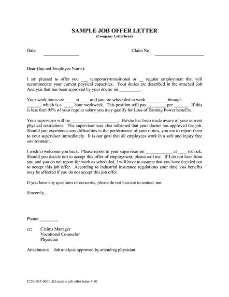 13 Sample Job Offer Letters Writing Letters Formats And Examples