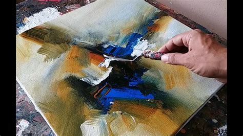 Abstract Painting Demonstration Easy Blending And Palette Knife Techniques In Acrylics Youtube
