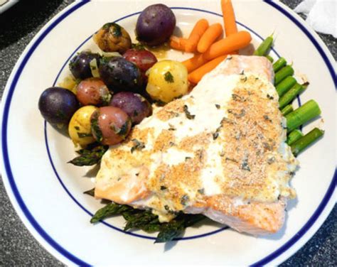 Lemon And Basil Salmon With Goats Cheese Sauce Recipe