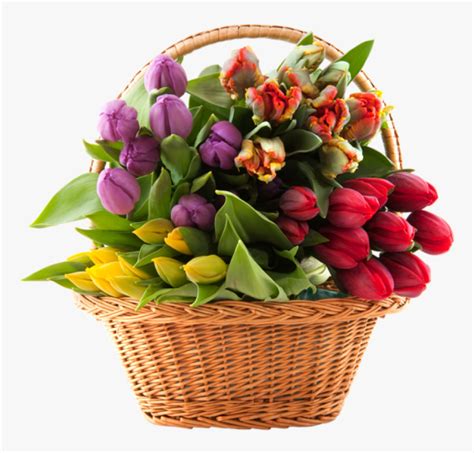 Bouquet Of Flowers Png Image Flowers Basket Transparent Png Download