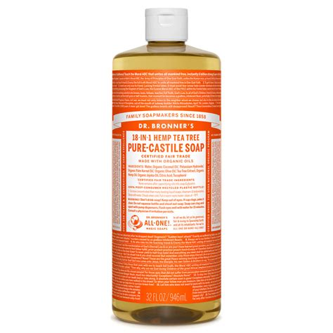 Dr Bronners Organic Tea Tree Oil Castile Liquid Soap 946 Ml