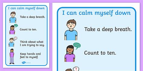 Free I Can Calm Myself Down Prompt Display Signs Sen Calm Behavior