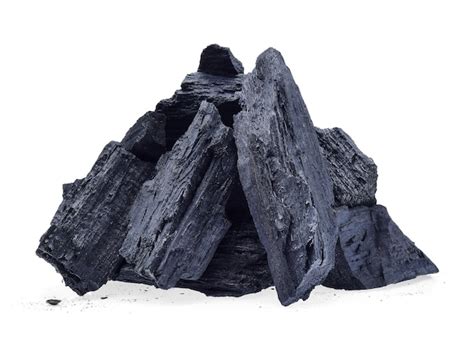 Carbón Aislado En Blanco Foto Premium