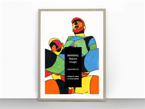 abstract lovers no 1 gay art print gay couple gay lovers erotic male nude etsy