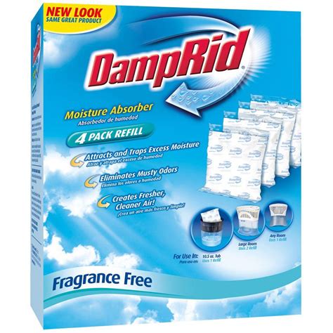 Damprid 105 Oz Fragrance Free Moisture Absorber Refill Pouch 4 Pack