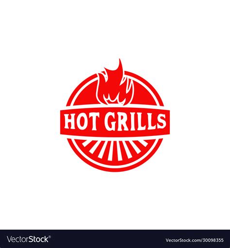 Grills Barbecue Restaurant Logo Design Template Vector Image