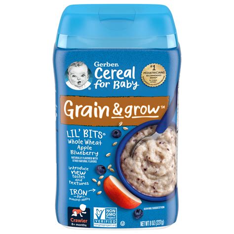 Gerber Cereal For Baby Grain And Grow 3rd Foods Lil Bits Whole Wheat