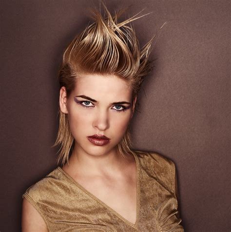 Some great styles can be made into a high ponytail. Funky hairstyle for medium length hair and created with styling gel