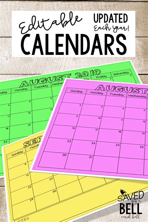 These Editable Calendars Are A Simple Way To Keep Students And Parents