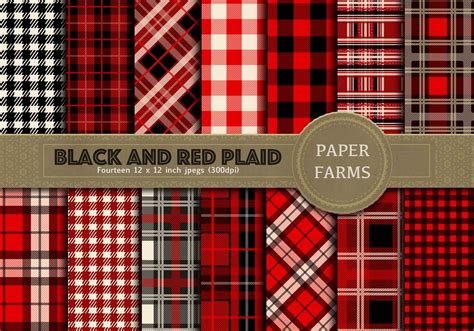 Red And Black Plaid By Paper Farms Thehungryjpeg