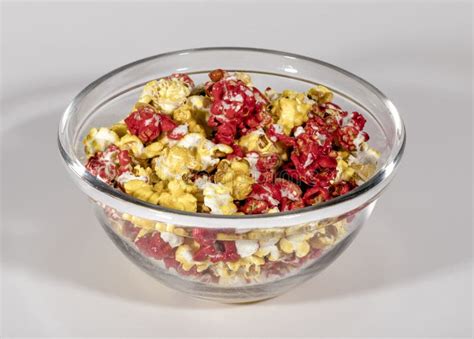 Bowl Of Sweet Corn Popcorn Of Various Colors Stock Image Image Of