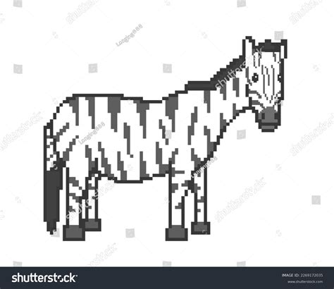 Zebra Illustration By Pixel Art Stock Illustration 2269172035