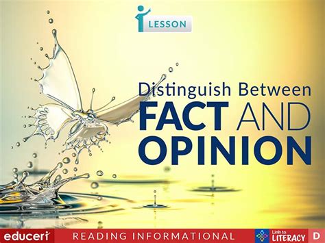 Distinguish Between Fact And Opinion Lesson Plans
