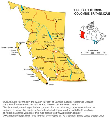 Map Of British Columbia Canada With Cities Wallpapersskin