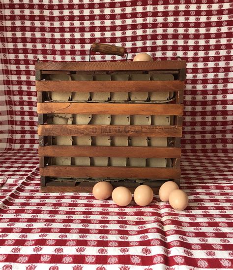 Vintage Wooden Egg Crate Farmhouse Decor