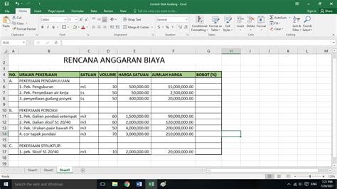 Contoh Rab Masjid Excel Contoh Rencana Anggaran Biaya Kegiatan The