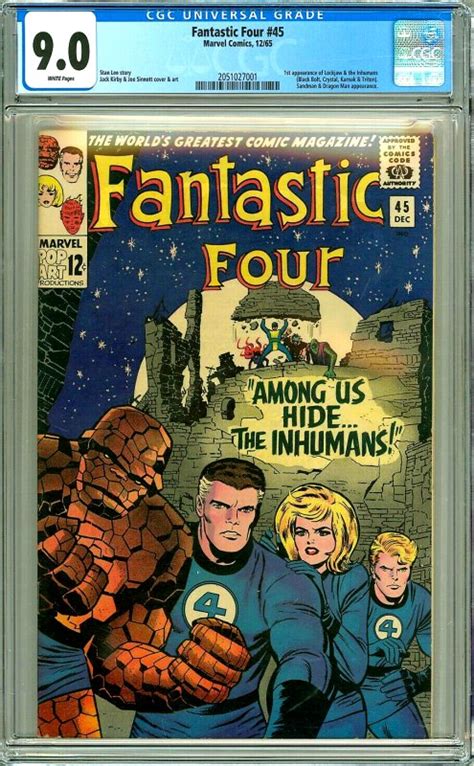 Fantastic Four 45 Cgc Graded 90 1st Appearance Of Lockjaw And The