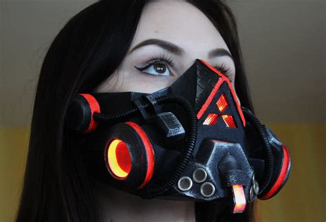 Cyberpunk Face Mask Respirator Red Etsy